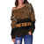 Mexico Aztec Off Shoulder Sweater, The Ancient Aztec Calendar RLT13 - Wonder Print Shop