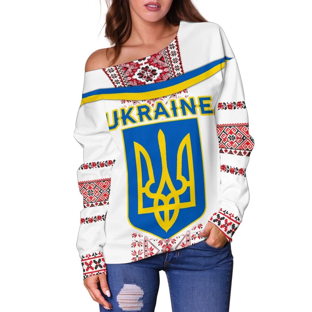Ukraine Vyshyvanka Women Off Shoulder Sweater Vibes Version RLT7 - Wonder Print Shop