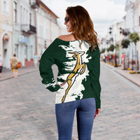 South Africa Springboks Womens Off Shoulder Sweater, Painting Style RLT8 - Wonder Print Shop