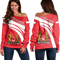 Singapore Coat Of Arms Shoulder Sweater Cricket RLT13 - Wonder Print Shop