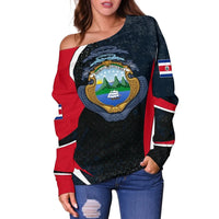 Costa Rica Personalised Women's Off Shoulder sweater , Costa Rica Spirit RLT13 - Wonder Print Shop
