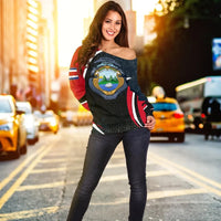 Costa Rica Personalised Women's Off Shoulder sweater , Costa Rica Spirit RLT13 - Wonder Print Shop