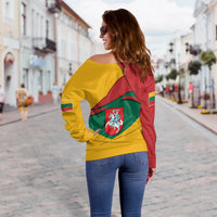 Lithuania Women's Off Shoulder Sweater, Lithuania Pride RLT6 - Wonder Print Shop