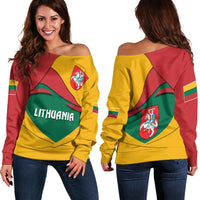 Lithuania Women's Off Shoulder Sweater, Lithuania Pride RLT6 - Wonder Print Shop