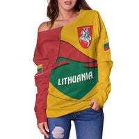 Lithuania Women's Off Shoulder Sweater, Lithuania Pride RLT6 - Wonder Print Shop