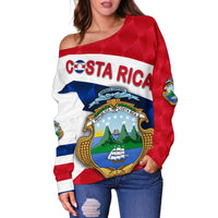 Costa Rica Women Off Shoulder Sweater Sporty Style RLT13 - Wonder Print Shop