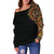 Mexico Off Shoulder Sweater Aztec Sun Stone Tattoo RLT13 - Wonder Print Shop