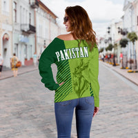 Pakistan Cricket Women's Off Shoulder Sweater Markhor RLT13 - Wonder Print Shop