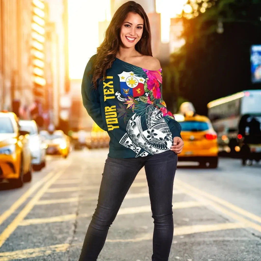 The Philippines Personalised Women's Off Shoulder Handbag, Summer Vibes RLT6 - Wonder Print Shop