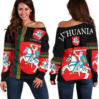 Lithuania, United Women's Off Shoulder Sweater RLT6 - Wonder Print Shop