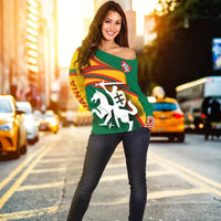 Lithuania Off Shoulder Sweater N Flag RLT6 - Wonder Print Shop