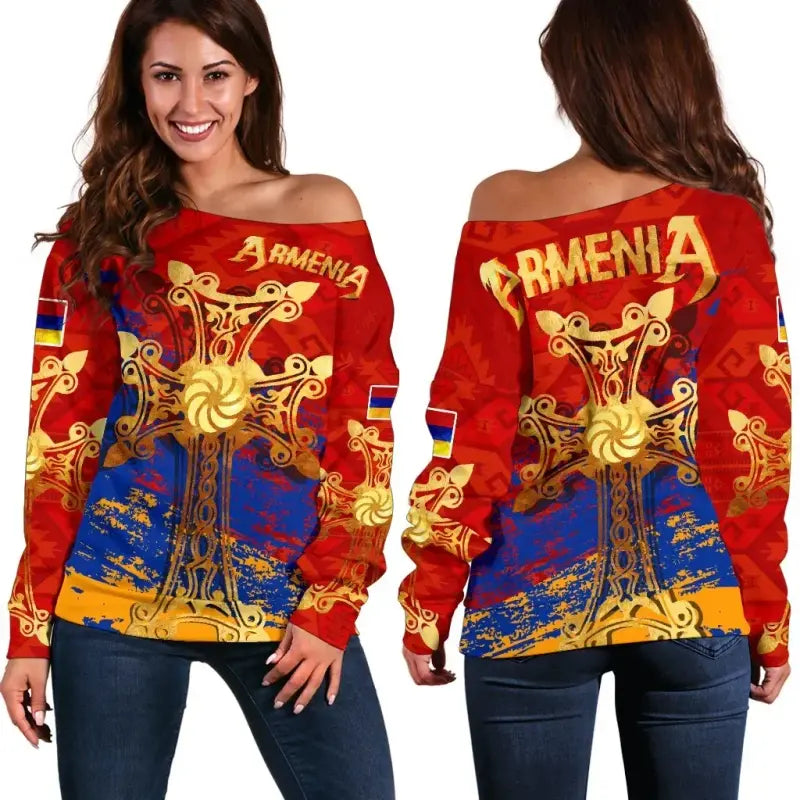 armenia-khachkar-armenian-cross-special-womens-off-shoulder-sweater