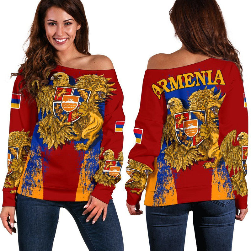 armenia-special-coat-of-arms-womens-off-shoulder-sweater