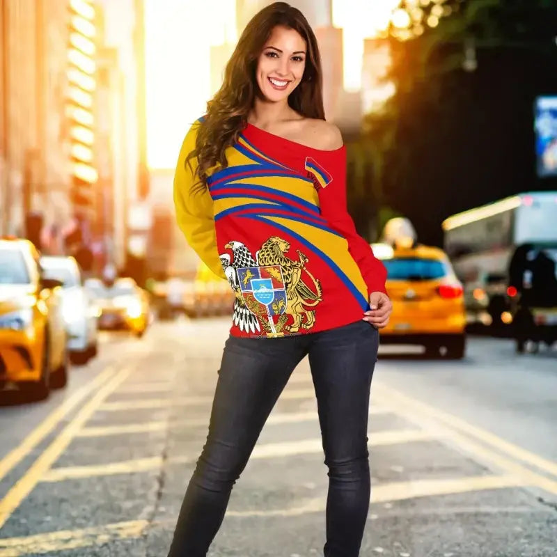 Armenia Off Shoulder Sweater RLT8 - Wonder Print Shop