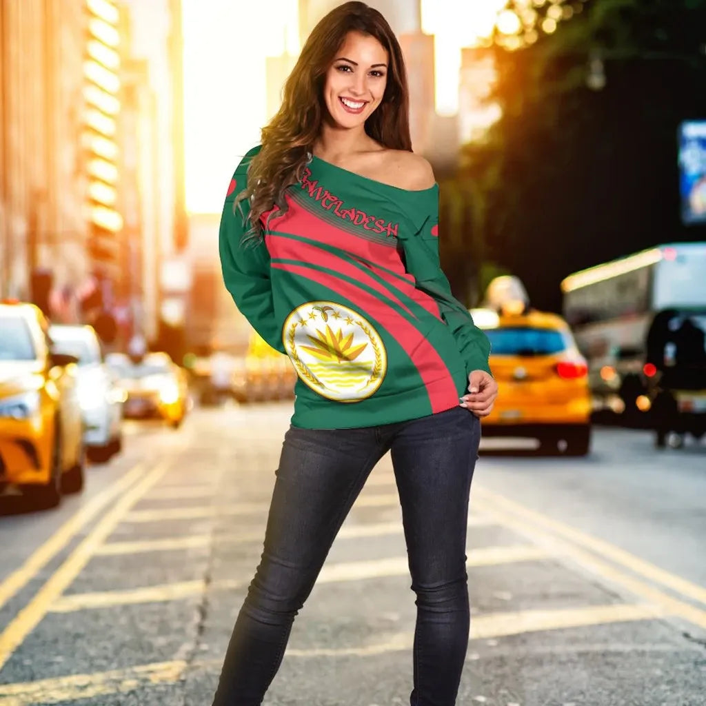 Bangladesh Coat Of Arms Shoulder Sweater Cricket RLT6 - Wonder Print Shop
