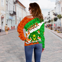 Niger Women Off Shoulder Sweater Sporty Style RLT8 - Wonder Print Shop