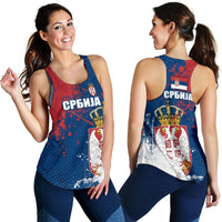 Serbia Women's Racerback Tank The Great Serbia Serbian Language, RLT7 - Wonder Print Shop
