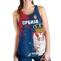 Serbia Women's Racerback Tank The Great Serbia Serbian Language, RLT7 - Wonder Print Shop