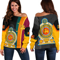 Sri Lanka Coat Of Arm Flag Women's Off Shoulder Sweater RLT7 - Wonder Print Shop
