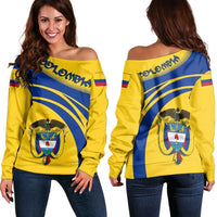 Colombia Coat Of Arms Shoulder Sweater Cricket RLT7 - Wonder Print Shop