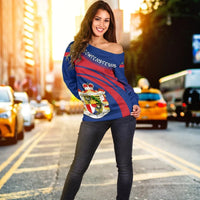 Liechtensteins Coat Of Arms Shoulder Sweater Cricket RLT6 - Wonder Print Shop