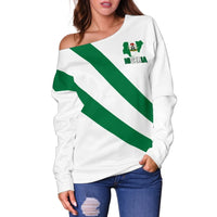 Nigeria Special Flag Womens Off Shoulder Sweater RLT8 - Wonder Print Shop