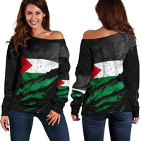 Palestine In Me Women's Off Shoulder Sweater, Special Grunge Style RLT13 - Wonder Print Shop