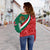 Mexico Women's Off Shoulder Sweater, Mexico Coat Of Arms With Aztec Patterns RLT13 - Wonder Print Shop