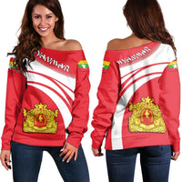 Myanmar Coat Of Arms Shoulder Sweater Cricket RLT7 - Wonder Print Shop