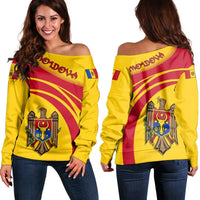 Moldova Coat Of Arms Shoulder Sweater Cricket RLT13 - Wonder Print Shop