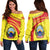 North Macedonia Coat Of Arms Shoulder Sweater Cricket RLT7 - Wonder Print Shop