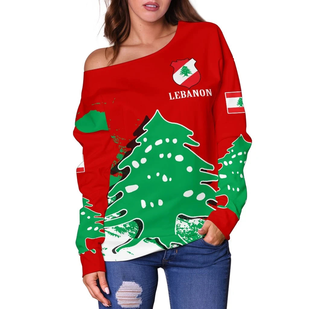 Lebanon Special Off Shoulder Sweater RLT6 - Wonder Print Shop