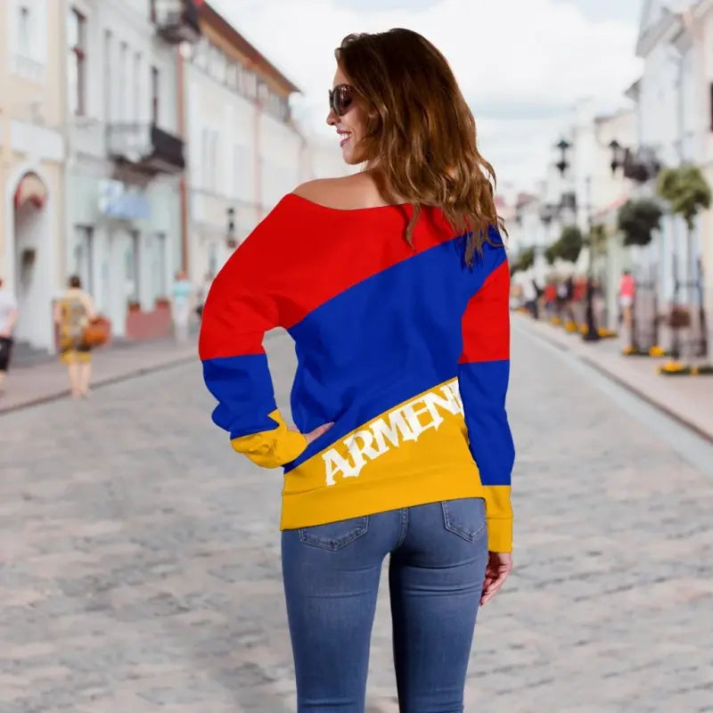 Armenia Flag Womens Off Shoulder Sweater RLT8 - Wonder Print Shop