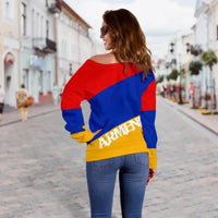 Armenia Flag Womens Off Shoulder Sweater RLT8 - Wonder Print Shop