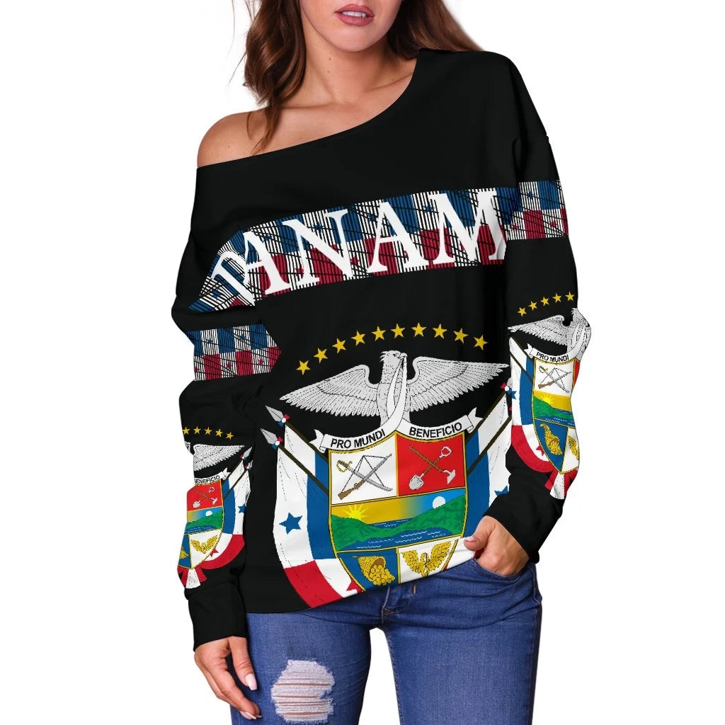 Panama, United Women's Off Shoulder Sweater RLT13 - Wonder Print Shop