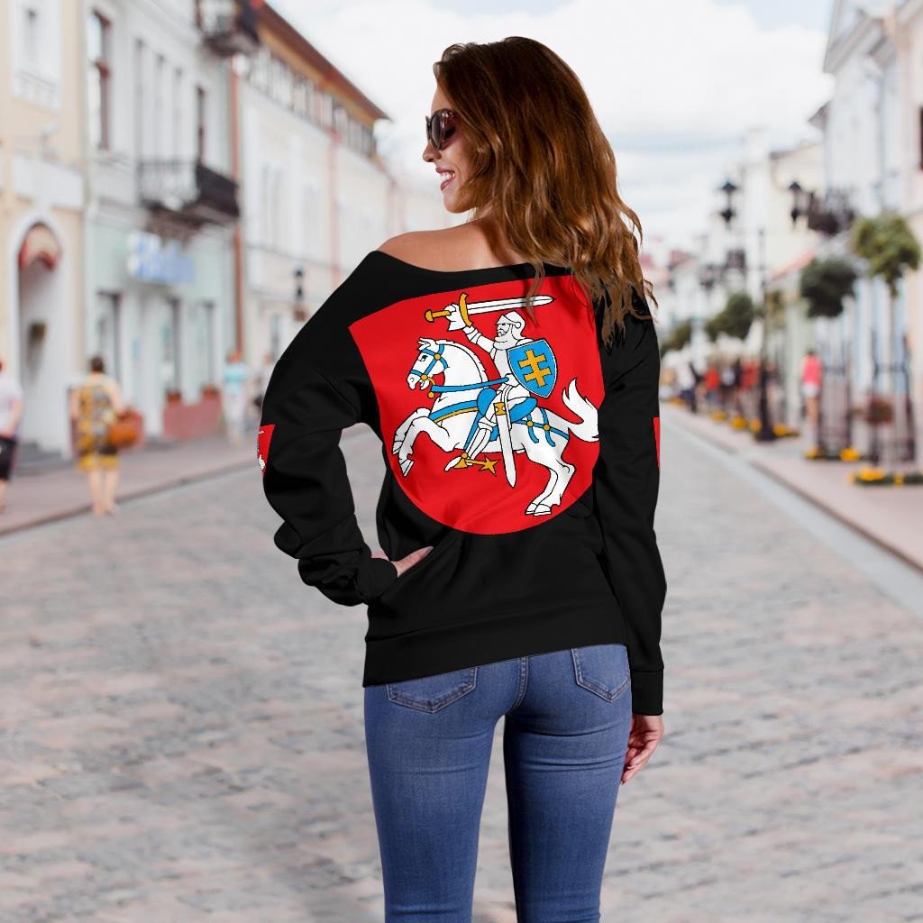 Lithuania Women's Off Shoulder Sweater RLT6 - Wonder Print Shop