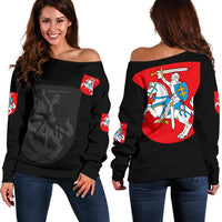 Lithuania Women's Off Shoulder Sweater RLT6 - Wonder Print Shop