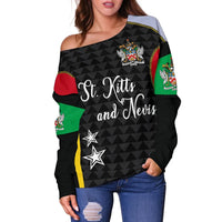 Saint Kitts and Nevis Off Shoulder Sweater Exclusive Edition RLT6 - Wonder Print Shop