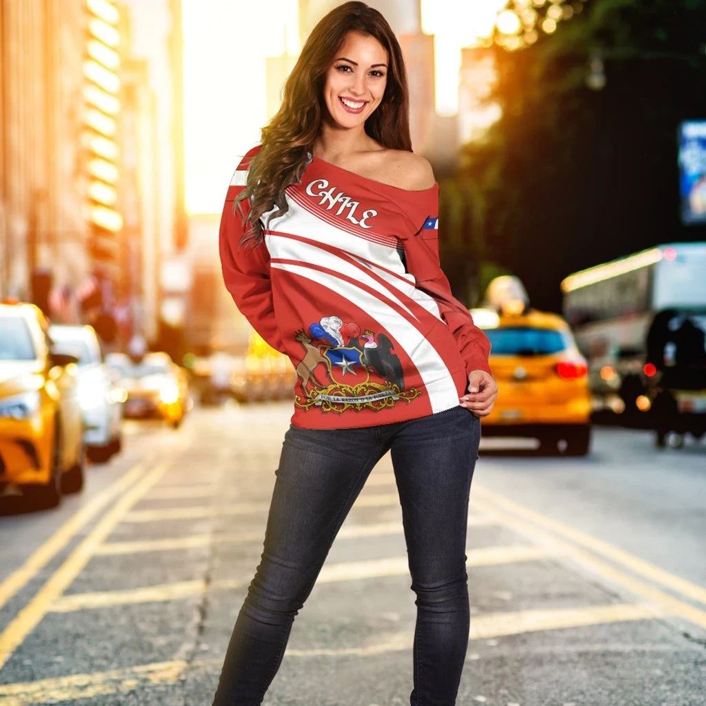 Chile Coat Of Arms Shoulder Sweater Cricket RLT7 - Wonder Print Shop