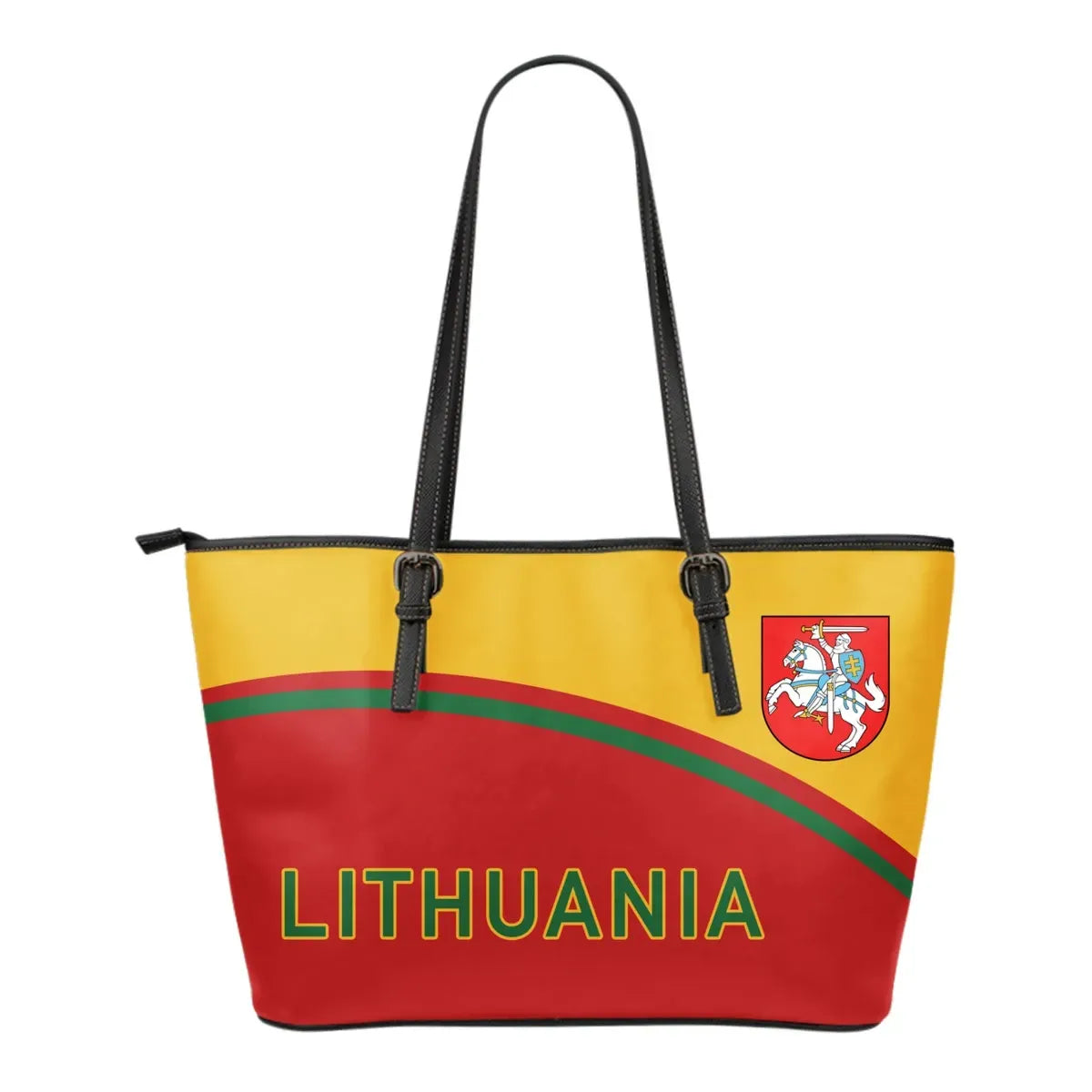 Lithuania Leather Tote - Curve Version01 RLT6 - Wonder Print Shop