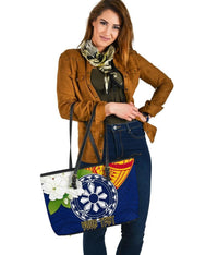 The Philippines Personalised Leather Tote Bag Filipino Sampaguita RLT6 - Wonder Print Shop