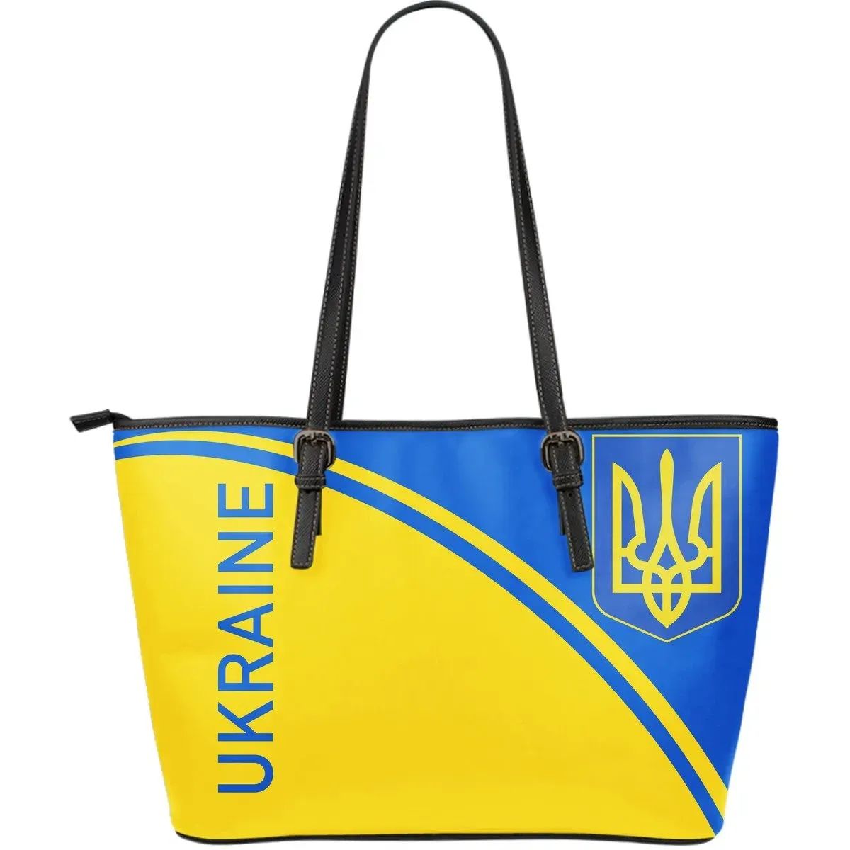 Ukraine Leather Tote Bag Curve Version RLT7 - Wonder Print Shop