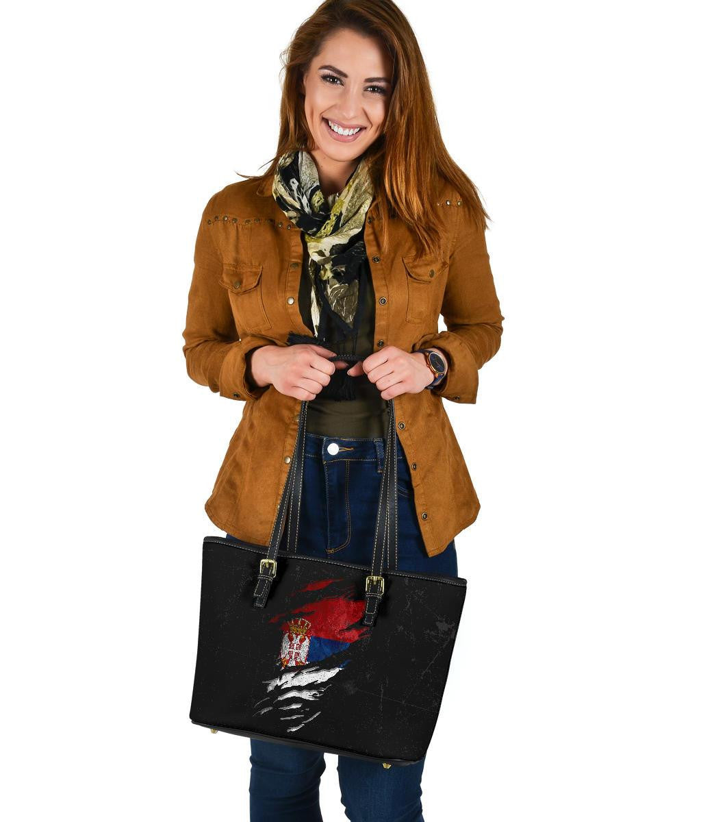 Serbia In Me Leather Tote Special Grunge Style RLT7 - Wonder Print Shop