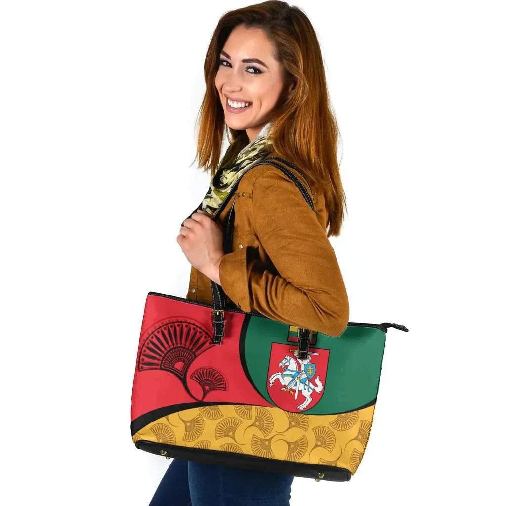 Lithuania Leather Tote Bag - Flag of Lithuania RLT6 - Wonder Print Shop