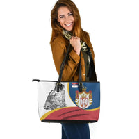 Serbia Leather Tote Bag Flag Of Serbia RLT7 - Wonder Print Shop