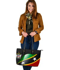 Saint Kitts and Nevis leatherTote Bags Saint Kitts and Nevis Flag Ver 01 RLT6 - Wonder Print Shop