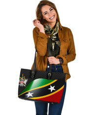 Saint Kitts and Nevis leatherTote Bags Saint Kitts and Nevis Flag Ver 01 RLT6 - Wonder Print Shop