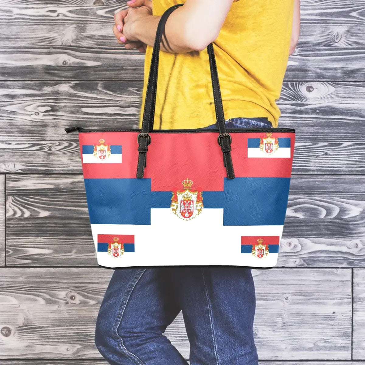 Kingdom Of Serbia Bags - Leather Totes Flag RLT7 - Wonder Print Shop