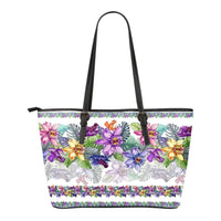 Colombia Cattleya Trianae 01 Leather Tote RLT7 - Wonder Print Shop