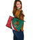Mexico Leather Tote Bag Mexico Coat Of Arms With Aztec Patterns RLT13 - Wonder Print Shop